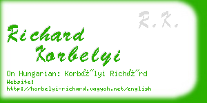 richard korbelyi business card